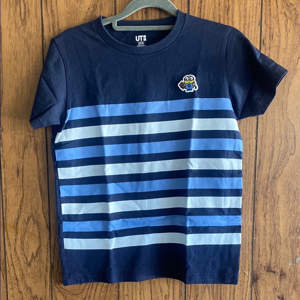 Uniqlo x Despicable Me Blue Short Sleeve Striped Tee